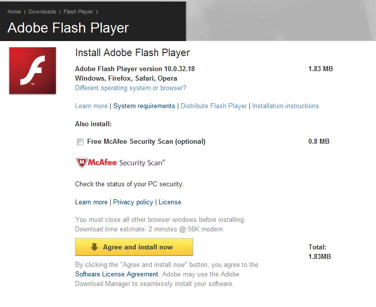 Adobe flash player update for mac